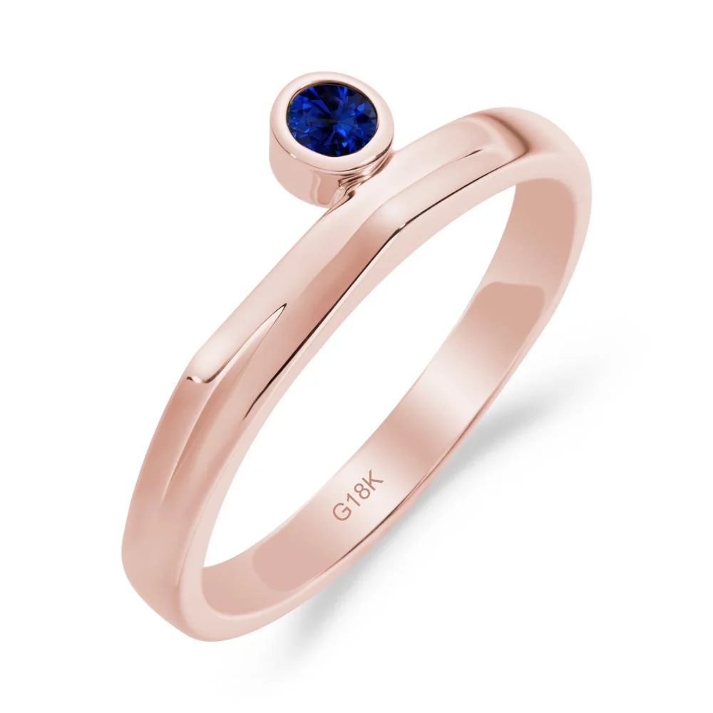 Round Sapphire Bezel Ring - Image 2