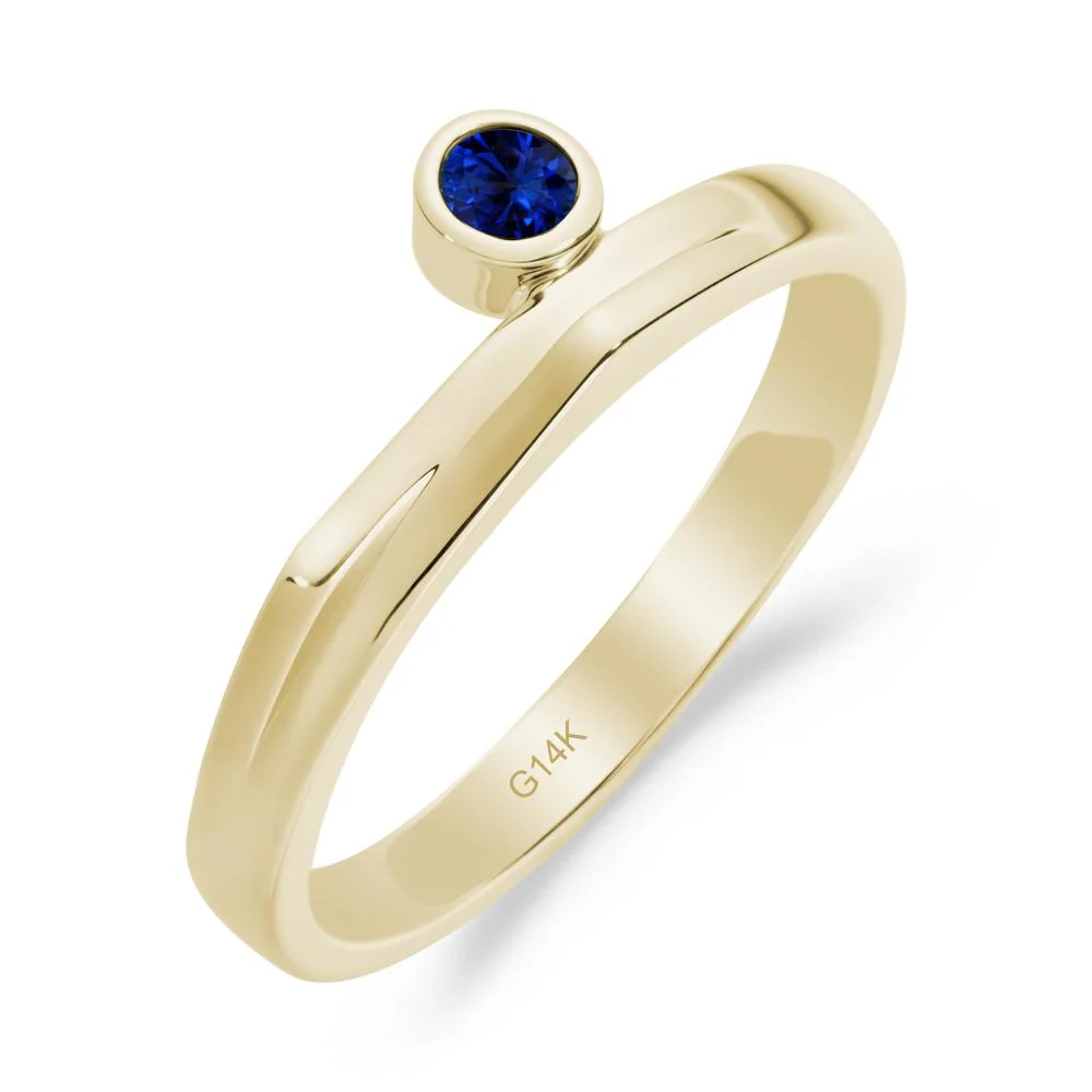 Round Sapphire Bezel Ring - Image 6