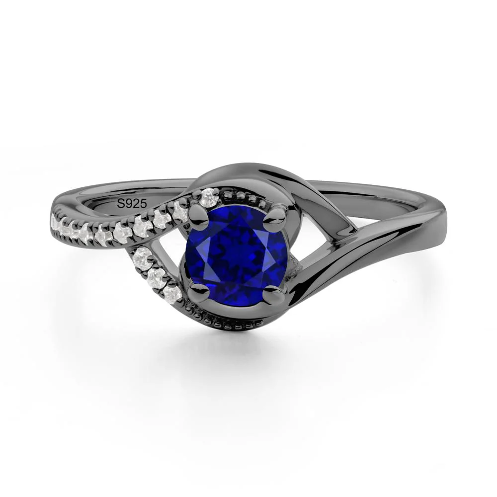 Round Sapphire Bypass Statement Ring