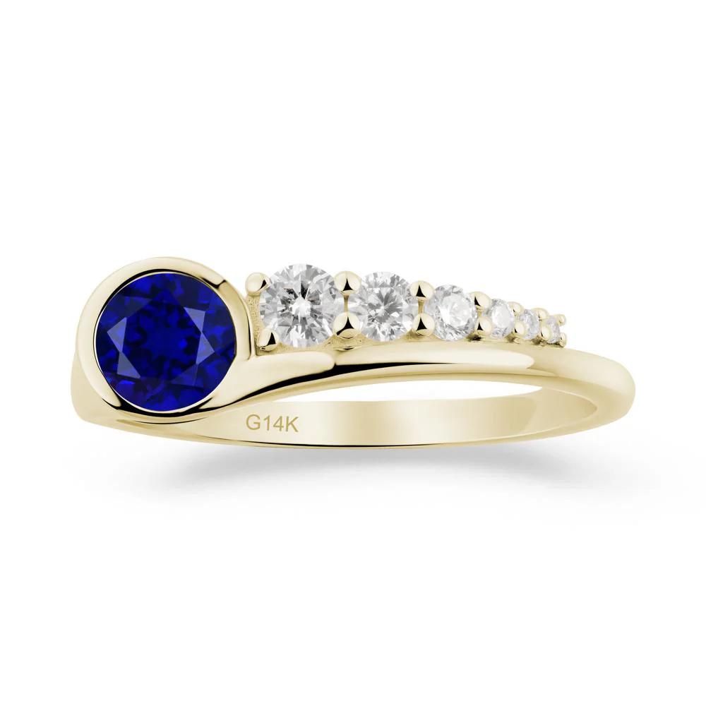 Round Sapphire Graduated Bubble Ring