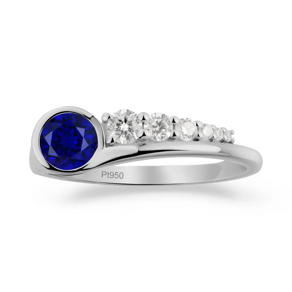 Round Sapphire Graduated Bubble Ring - Image 2