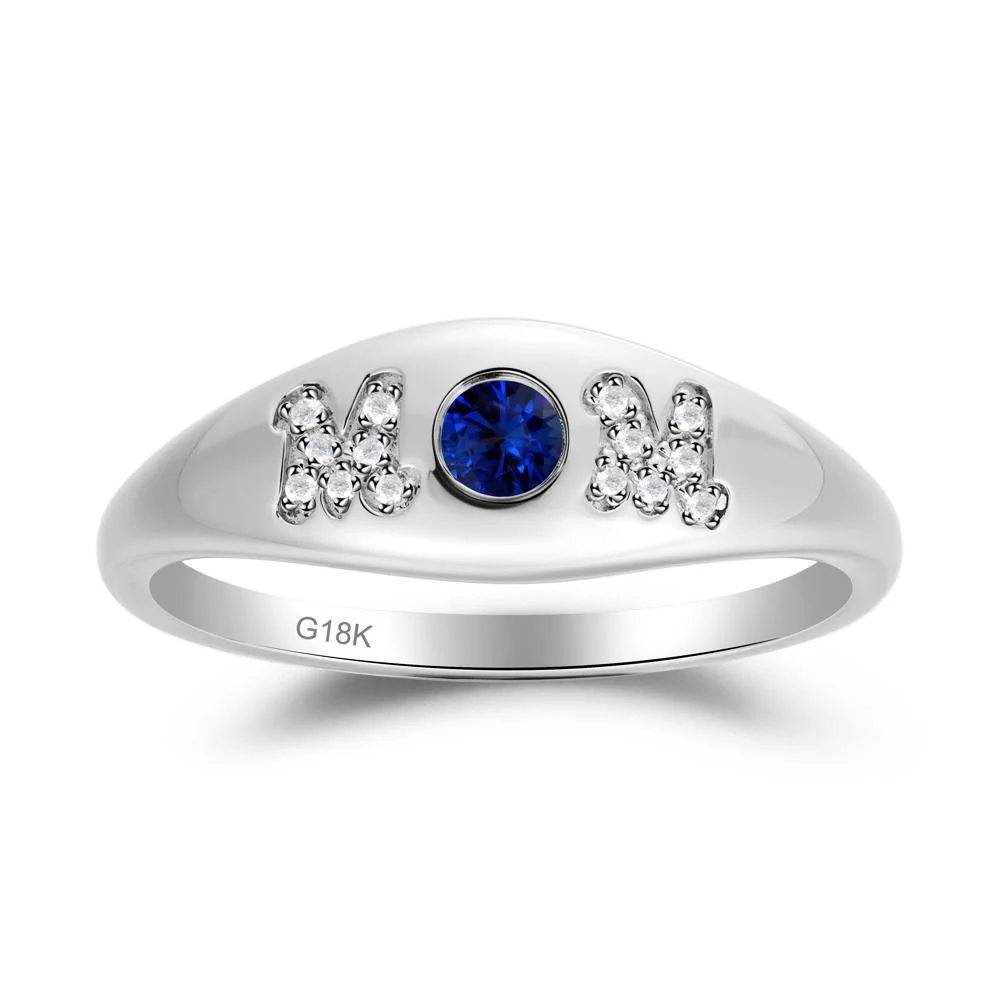 Round Sapphire Mother's Ring - Image 2