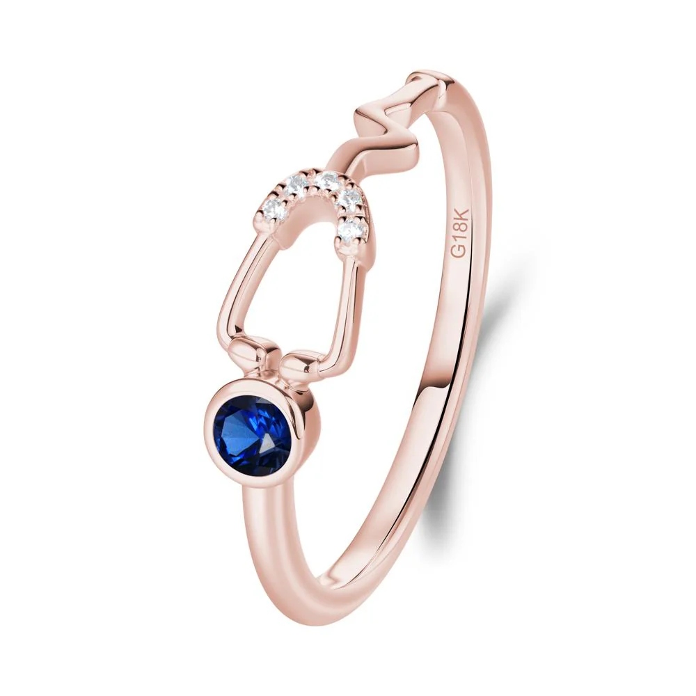 Round Sapphire Stethoscope Ring - Image 5