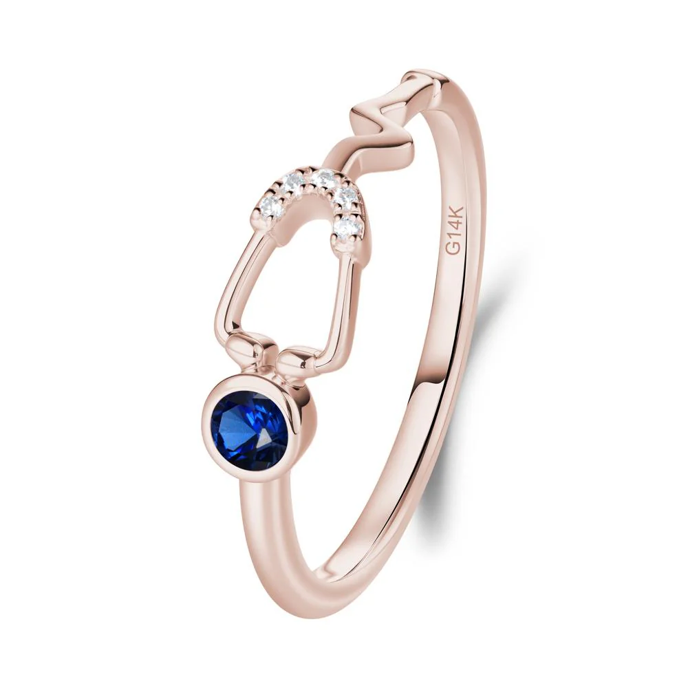 Round Sapphire Stethoscope Ring - Image 7
