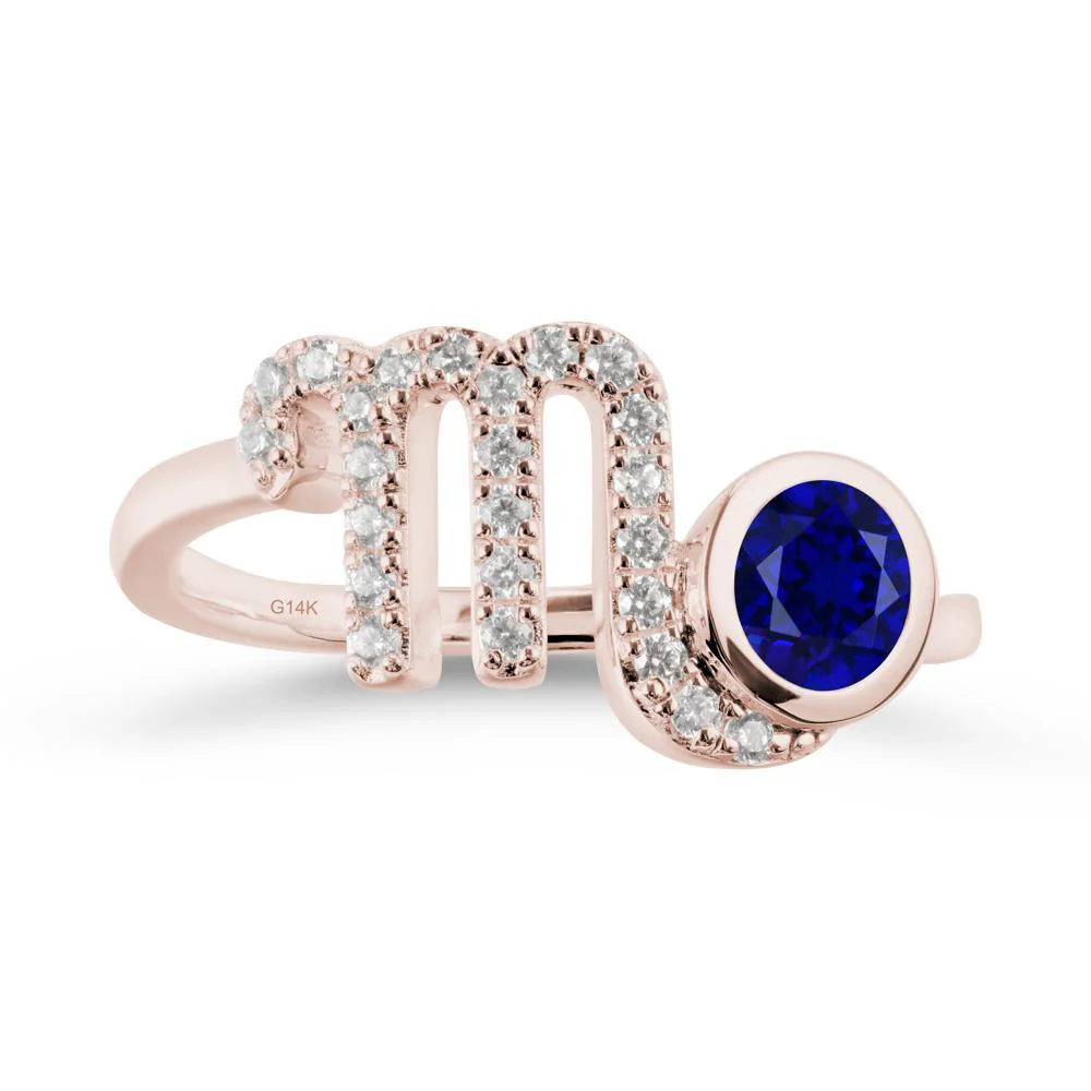 Round Sapphire Wrap Around Scorpio Zodiac Ring