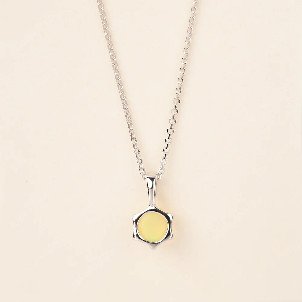 Cabochon Opal Solitaire Necklace - Image 3