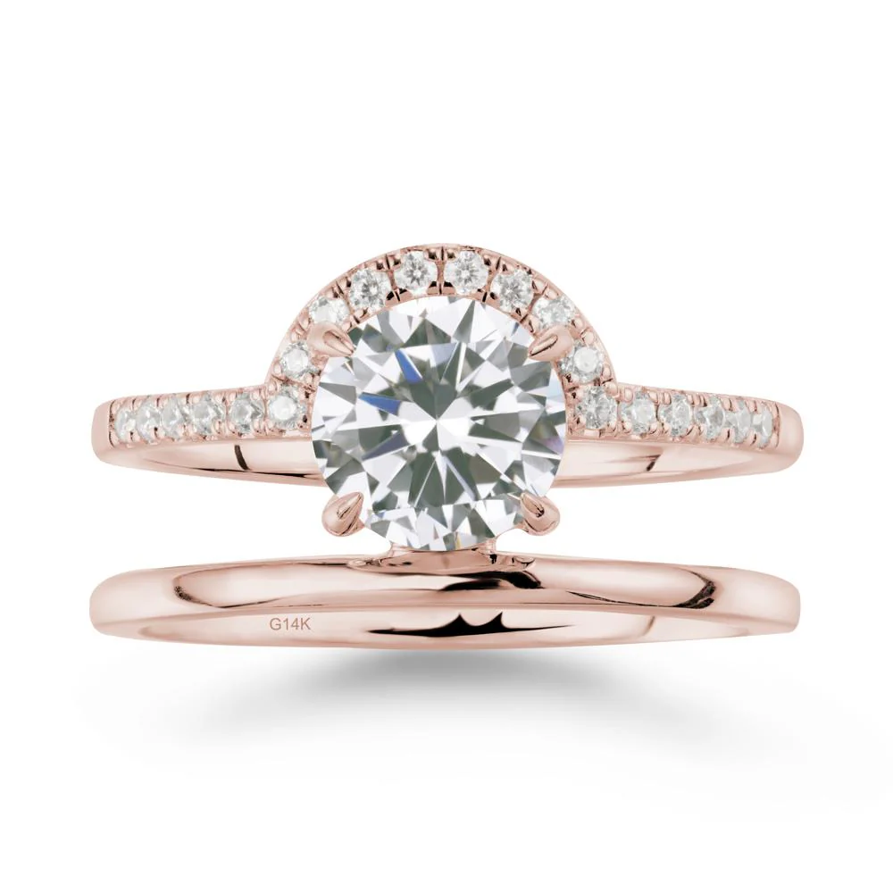 Round Shaped Cubic Zirconia Ring In 18K Yellow Gold - Image 2
