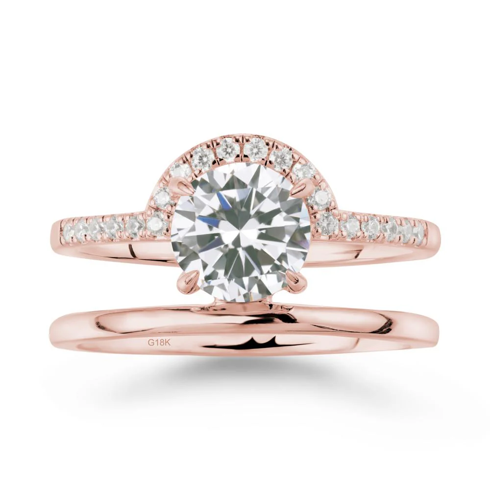 Round Shaped Cubic Zirconia Ring In 18K Yellow Gold - Image 4