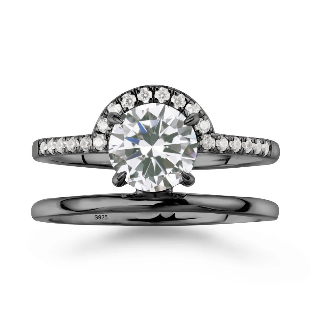 Round Shaped Cubic Zirconia Ring In 18K Yellow Gold - Image 7