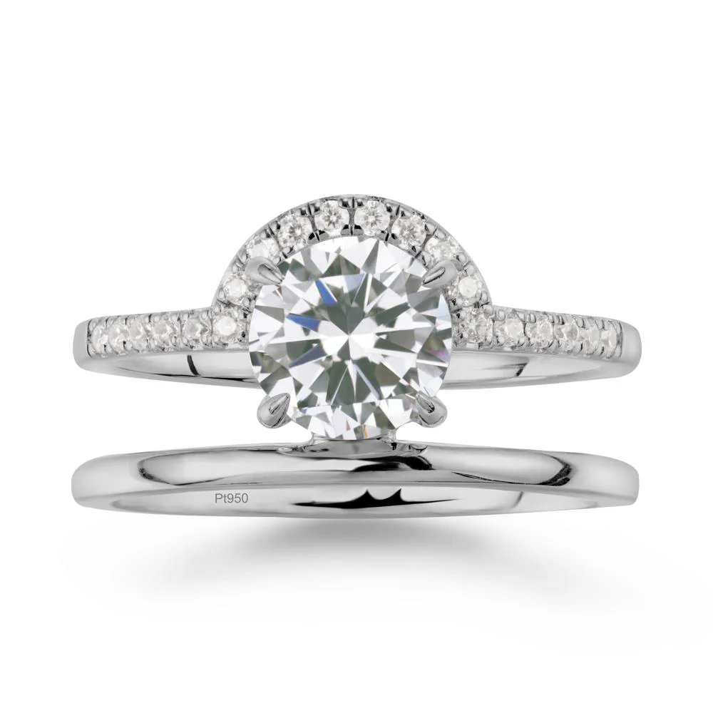 Round Shaped Cubic Zirconia Ring In 18K Yellow Gold - Image 8