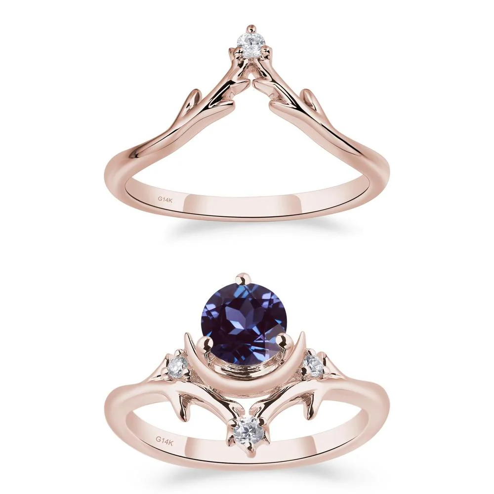 Alexandrite Moon and Star Ring - Image 11
