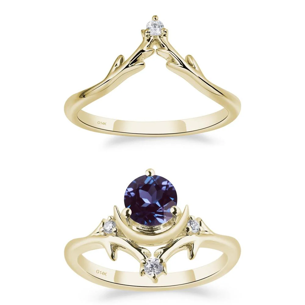 Alexandrite Moon and Star Ring - Image 15