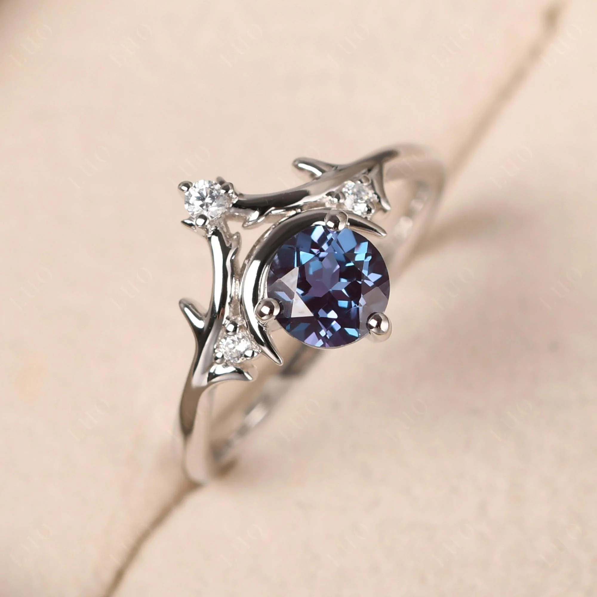 Alexandrite Moon and Star Ring - Image 29