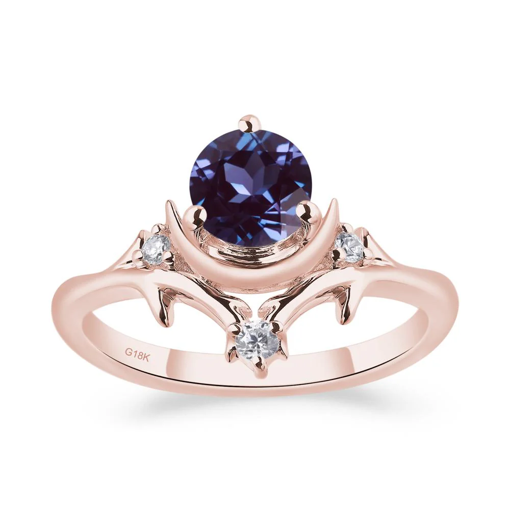 Alexandrite Moon and Star Ring - Image 5