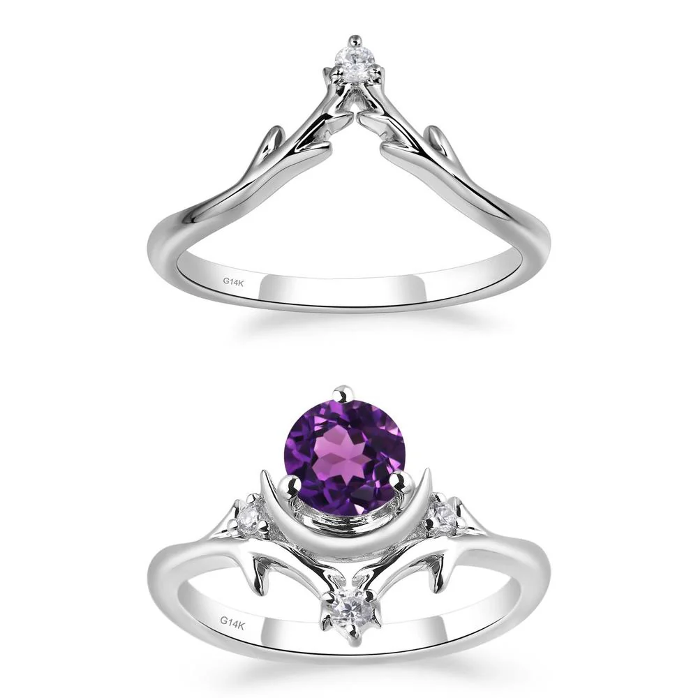 Amethyst Ring with Moon and Star - Image 13