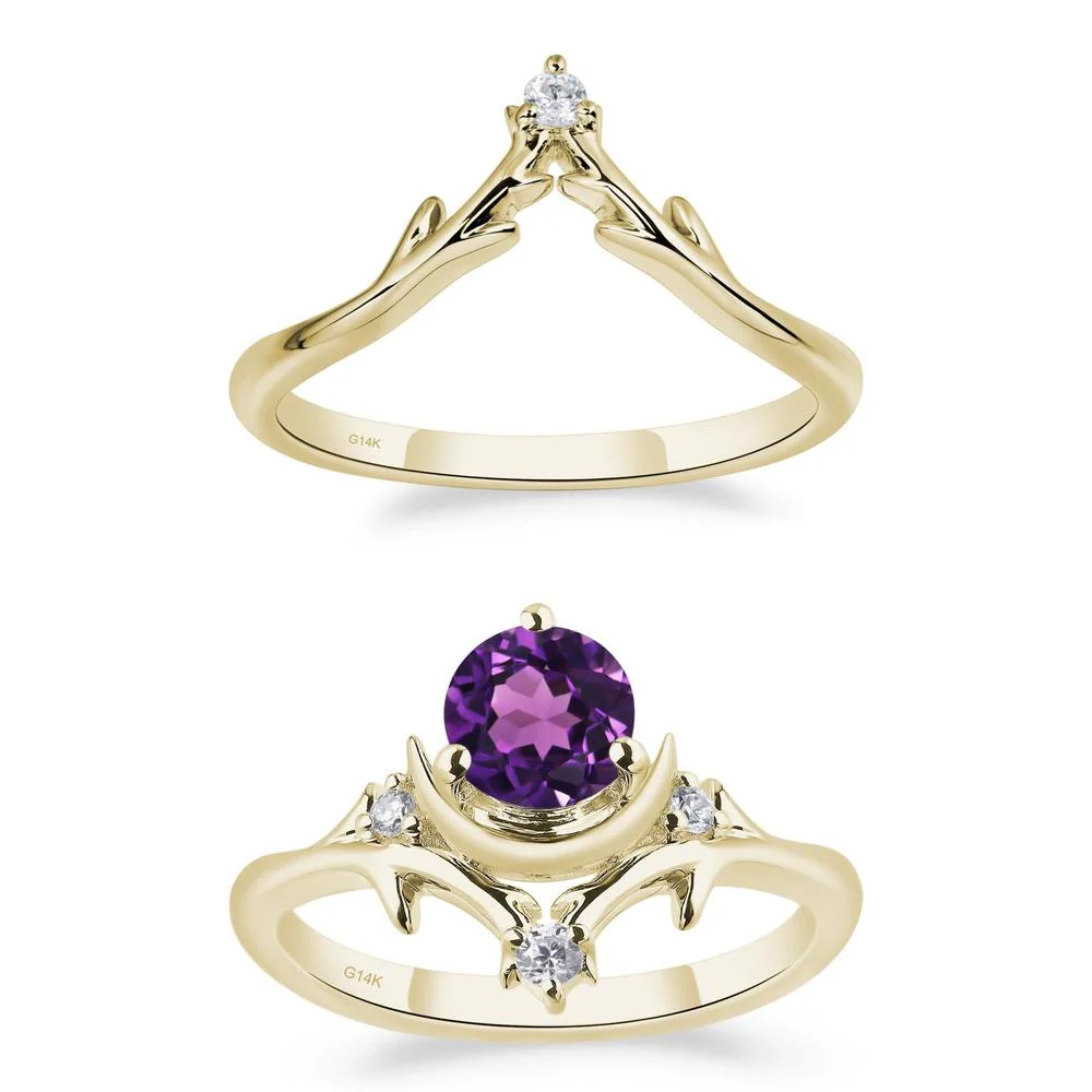 Amethyst Ring with Moon and Star - Image 15