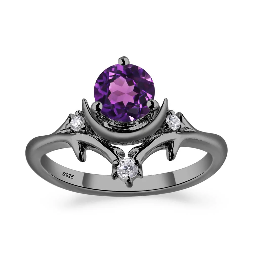 Amethyst Ring with Moon and Star - Image 4