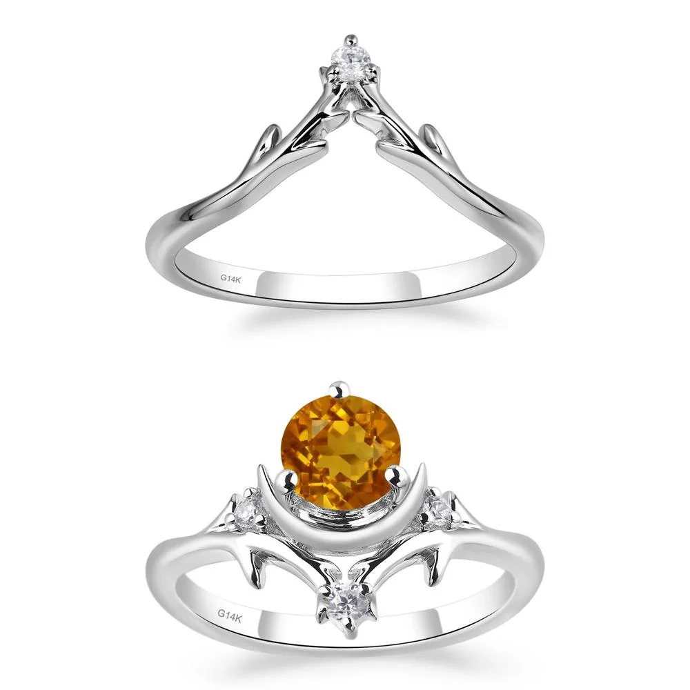 Citrine Star and Moon Engagement Ring - Image 13