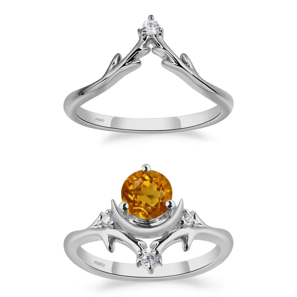 Citrine Star and Moon Engagement Ring - Image 25