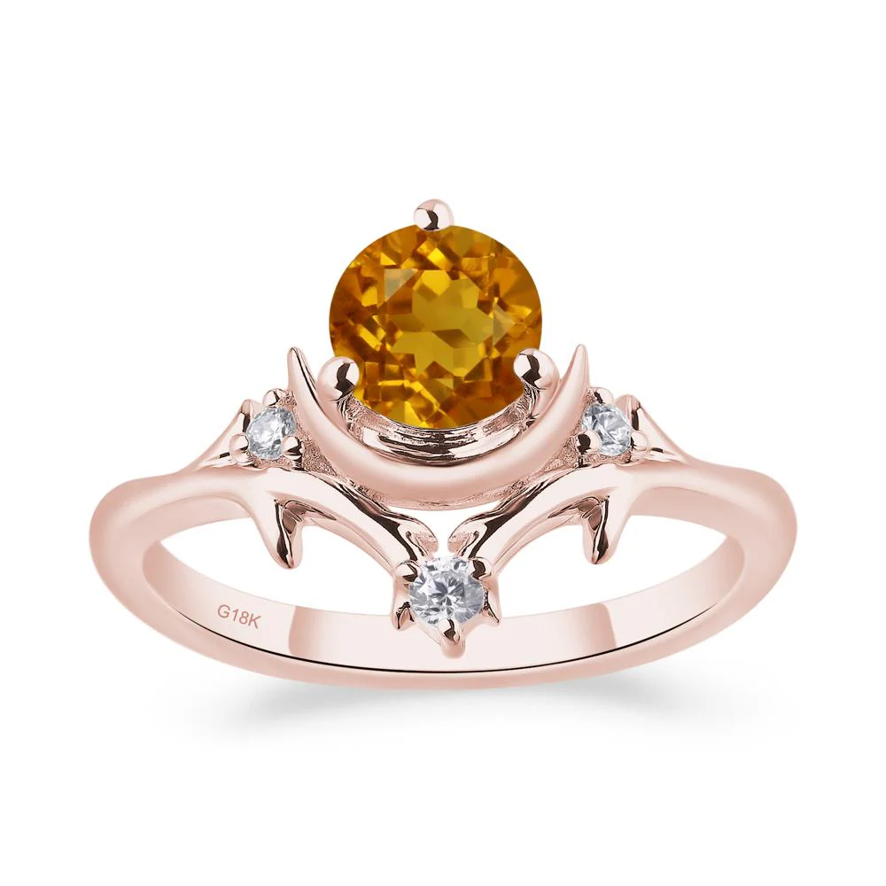 Citrine Star and Moon Engagement Ring - Image 3