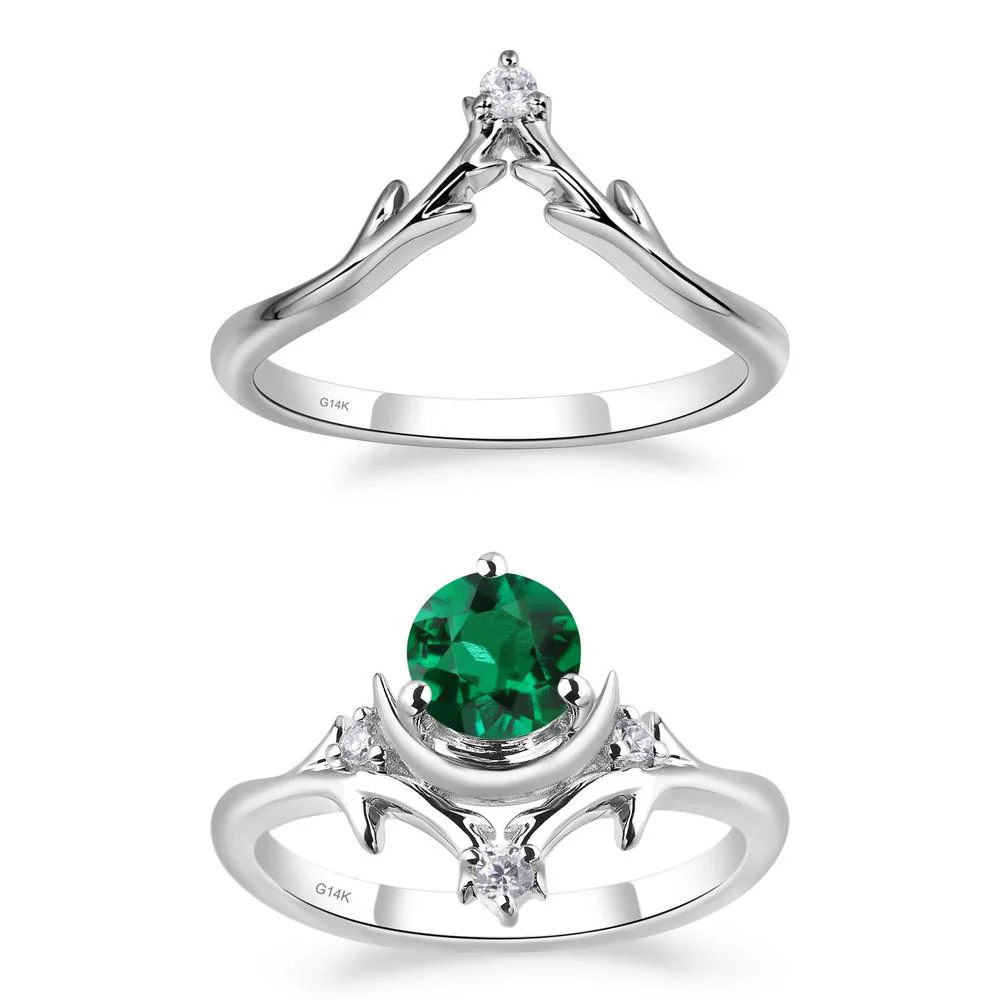 Emerald Moon and Star Ring - Image 13
