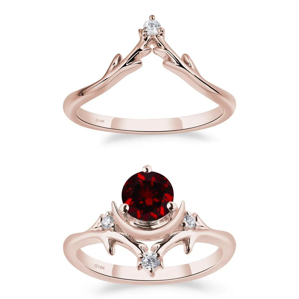 Garnet Ring with Moon and Star - Image 11