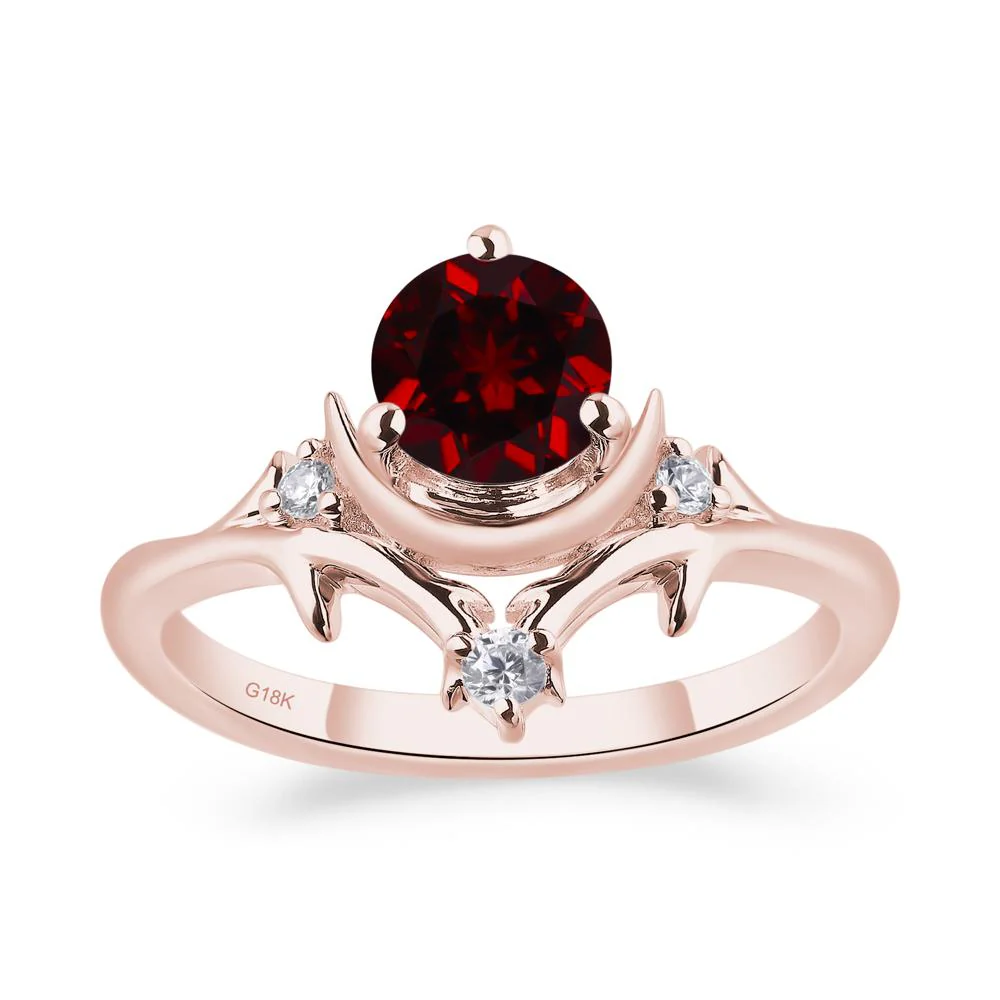 Garnet Ring with Moon and Star - Image 3