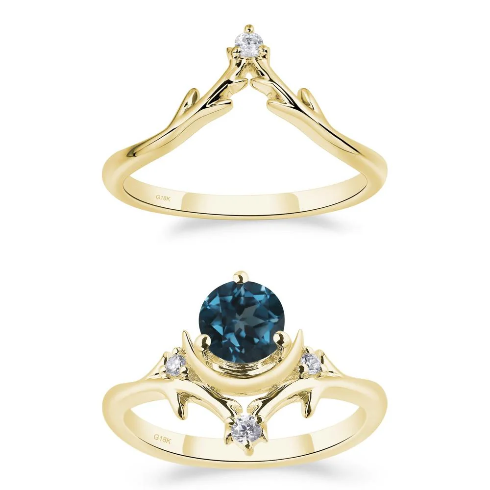 London Blue Topaz Moon and Star Ring - Image 21