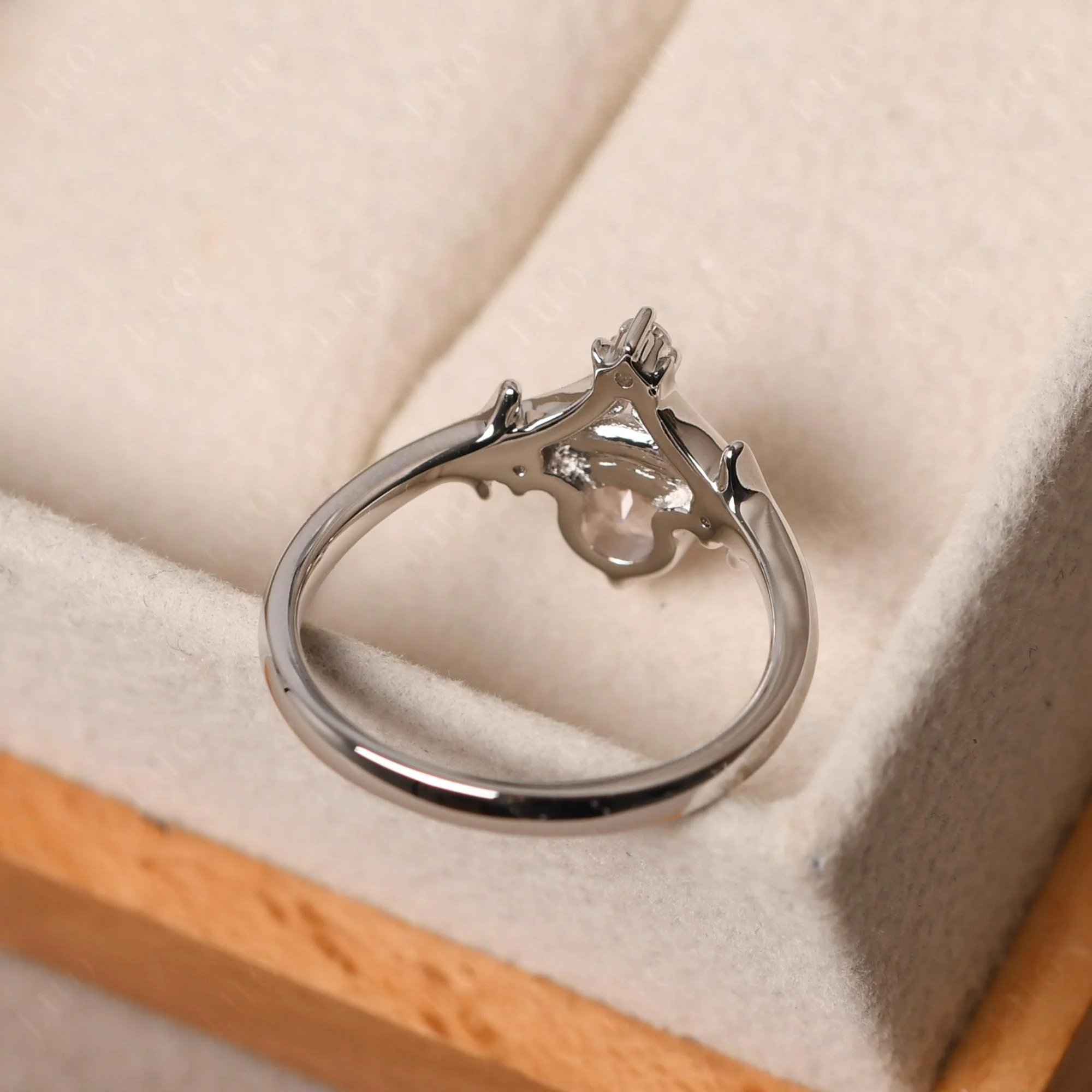 Morganite Crescent Moon and Star Ring - Image 31