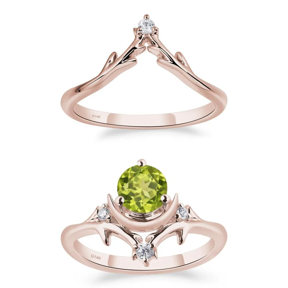 Peridot Star and Moon Engagement Ring - Image 11