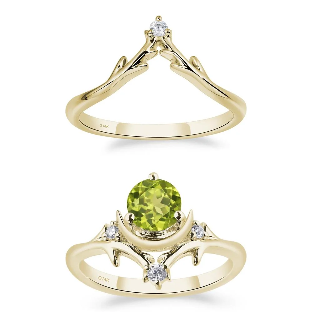 Peridot Star and Moon Engagement Ring - Image 15