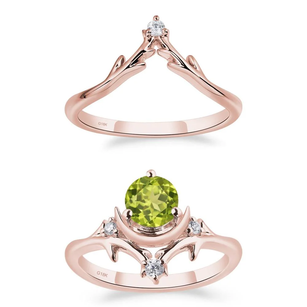 Peridot Star and Moon Engagement Ring - Image 17