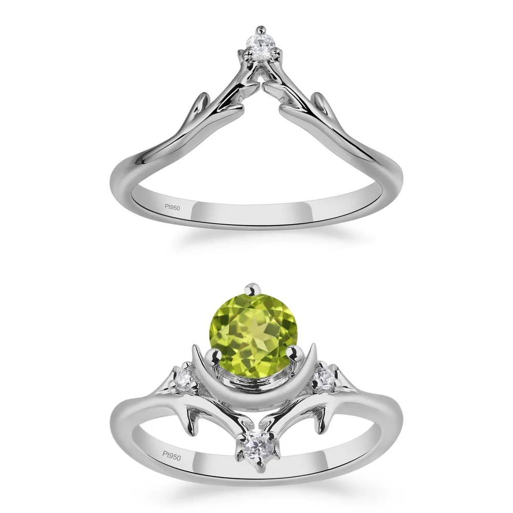 Peridot Star and Moon Engagement Ring - Image 25