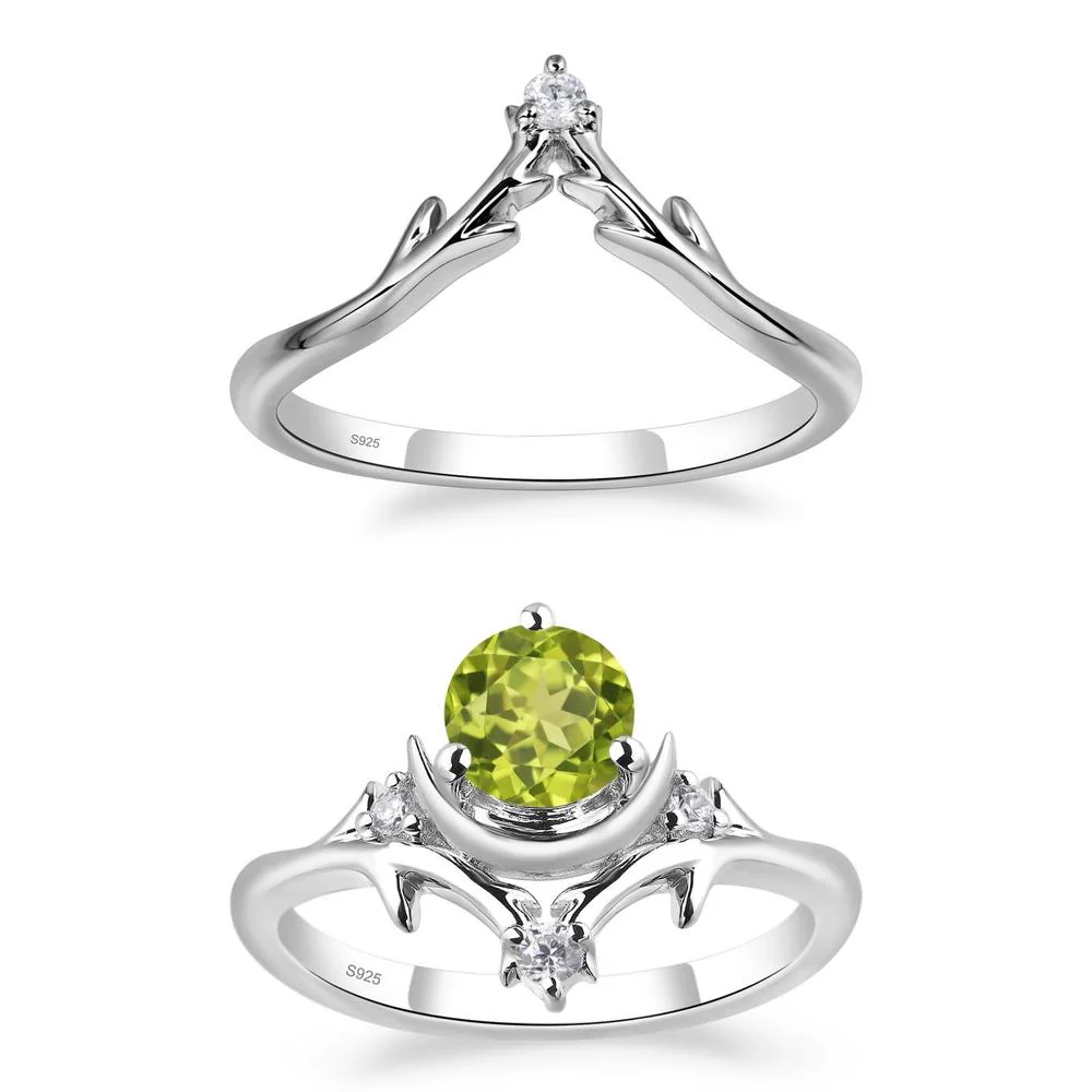 Peridot Star and Moon Engagement Ring - Image 27