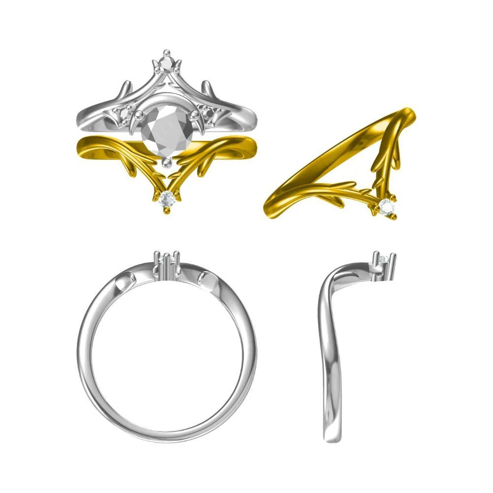 Pink Sapphire Ring with Moon and Star - Image 10