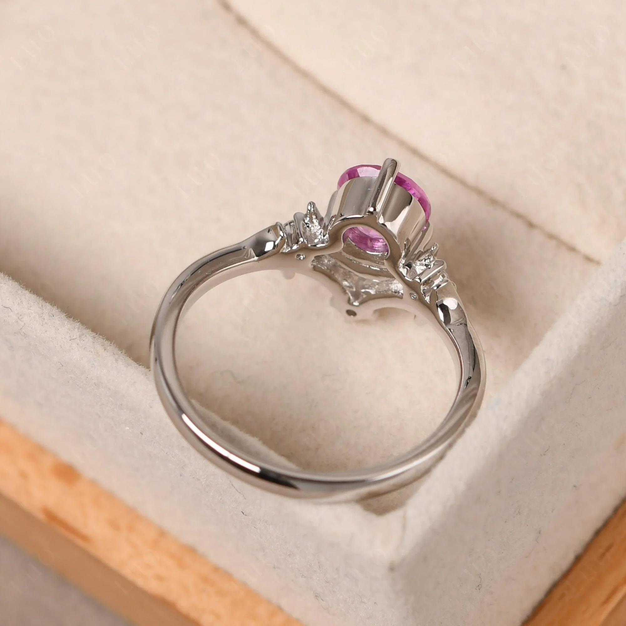 Pink Sapphire Ring with Moon and Star - Image 31