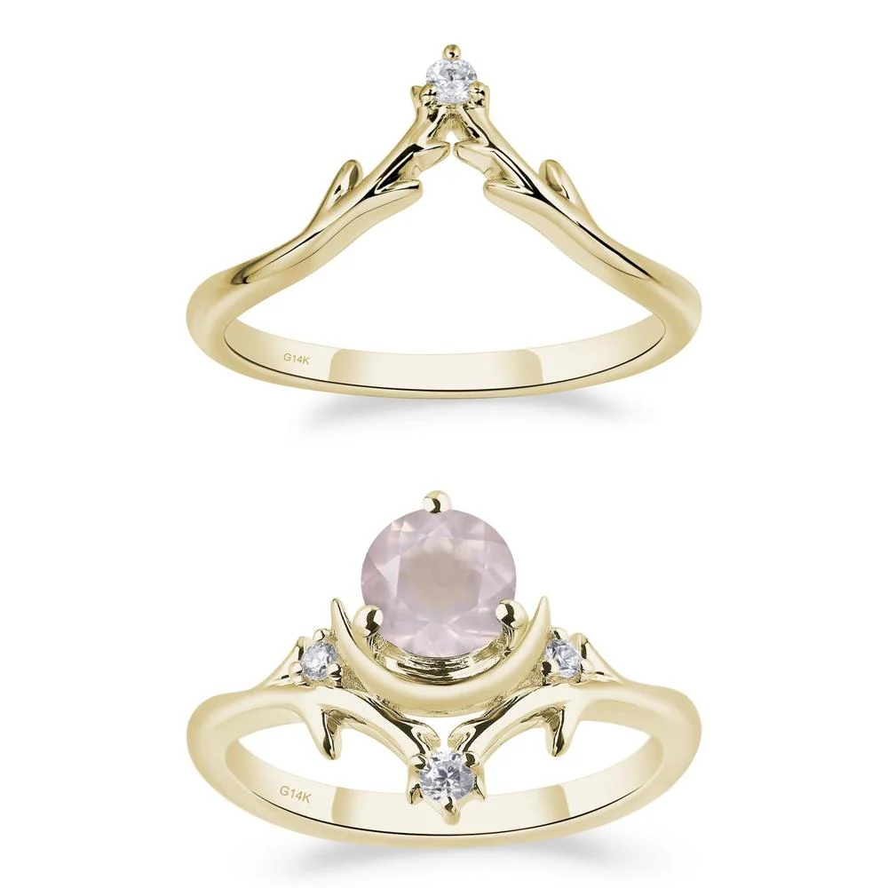 Rose Quartz Moon and Star Ring - Image 15