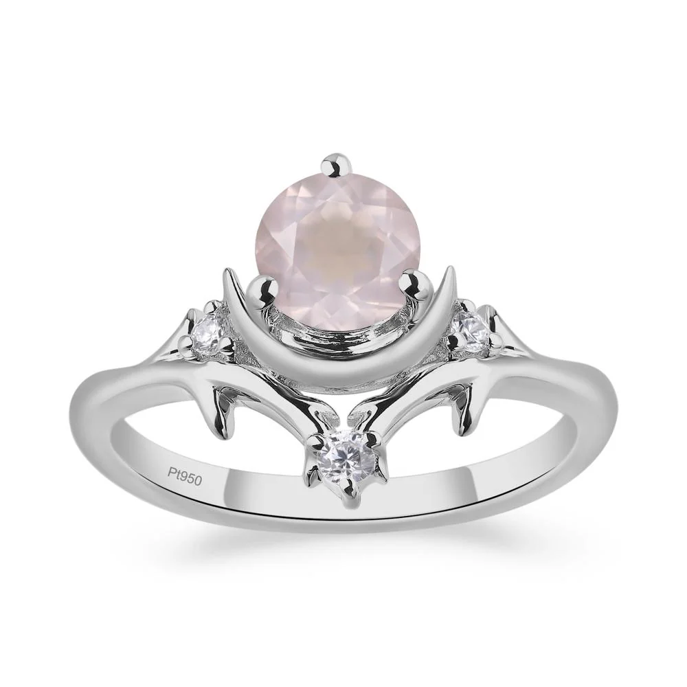 Rose Quartz Moon and Star Ring - Image 2