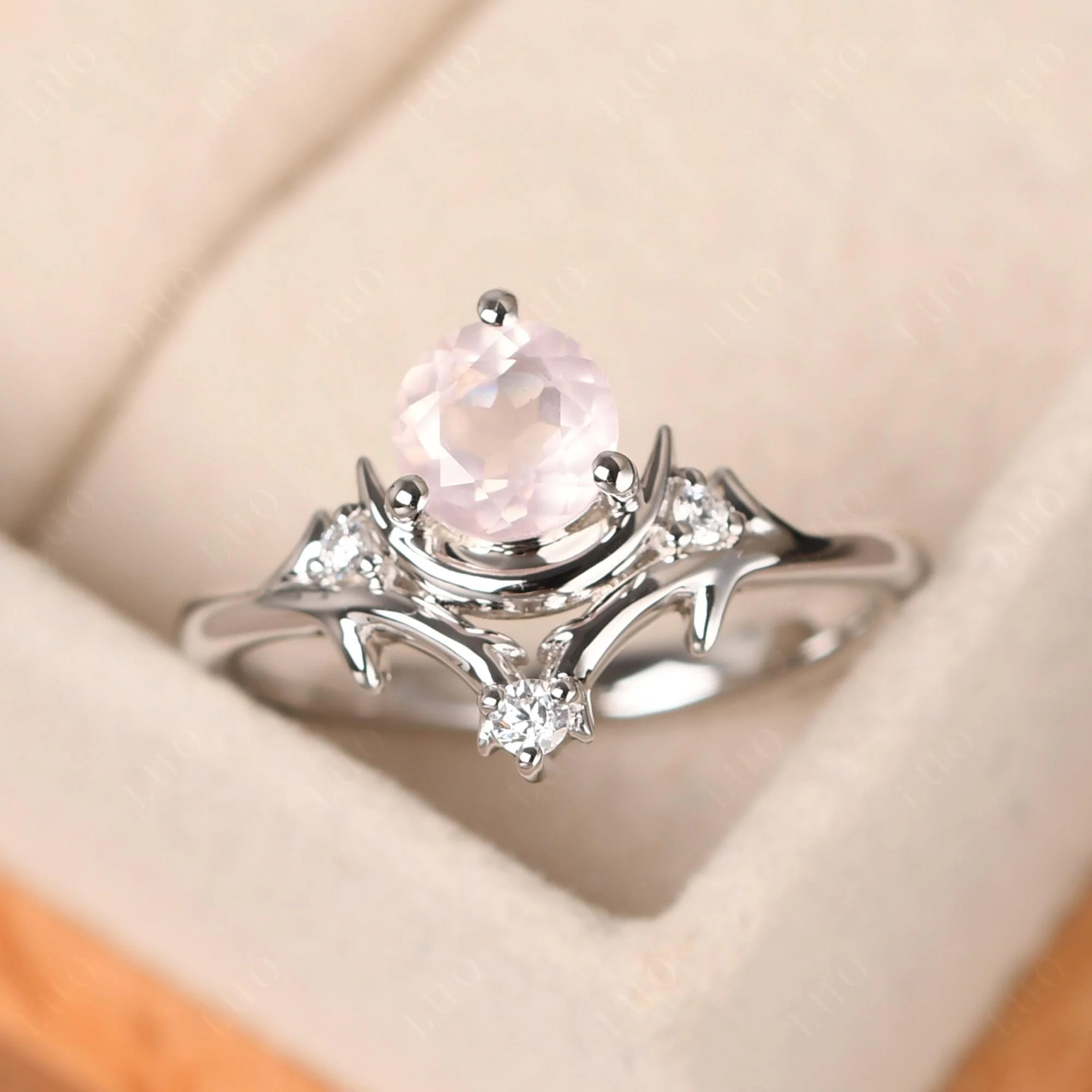 Rose Quartz Moon and Star Ring - Image 30
