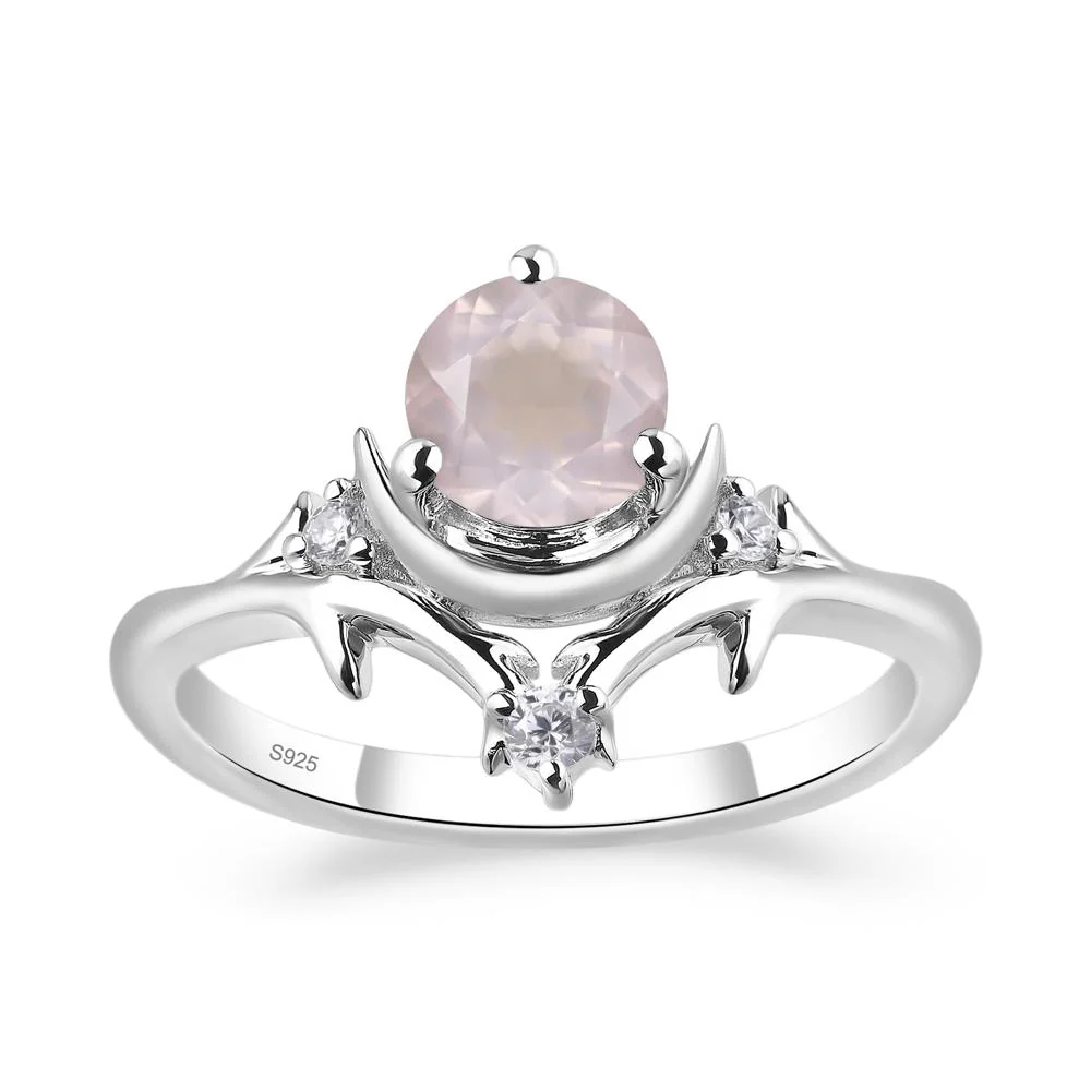 Rose Quartz Moon and Star Ring - Image 5