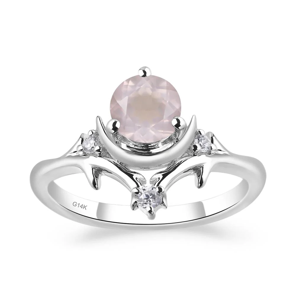 Rose Quartz Moon and Star Ring - Image 9