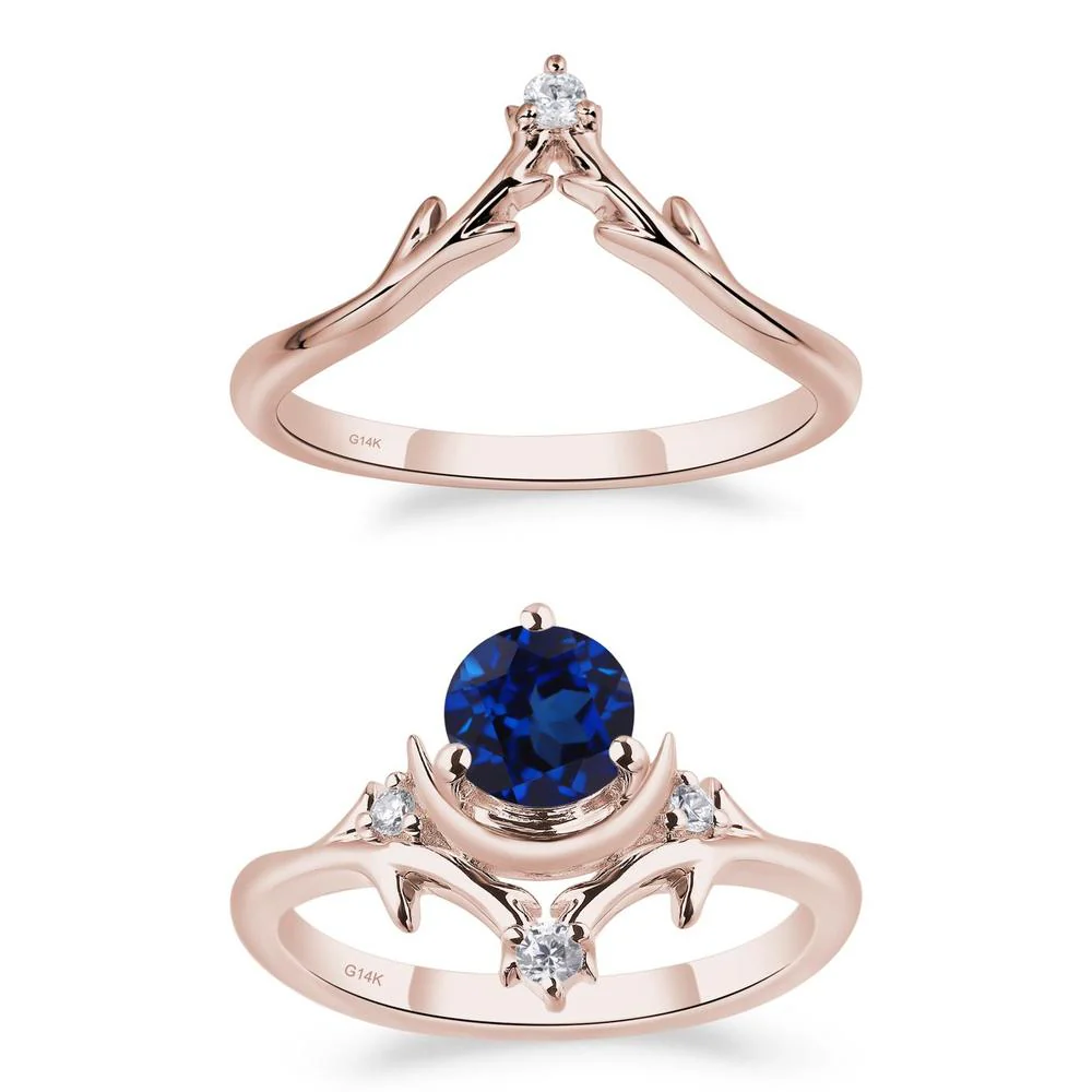 Sapphire Star and Moon Engagement Ring - Image 11