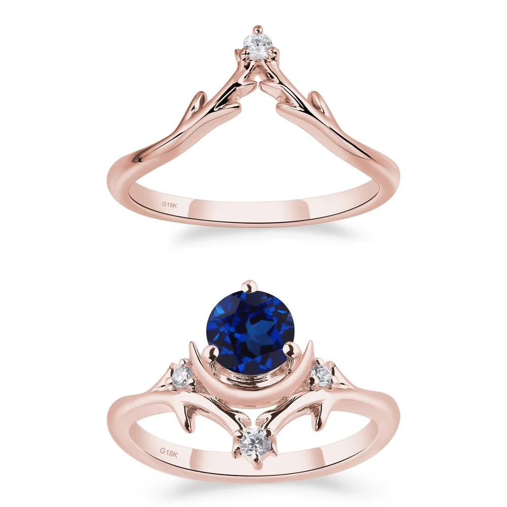 Sapphire Star and Moon Engagement Ring - Image 17