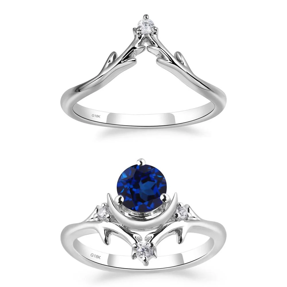 Sapphire Star and Moon Engagement Ring - Image 19
