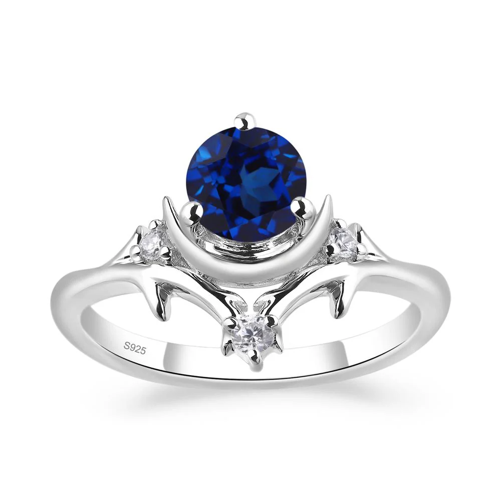 Sapphire Star and Moon Engagement Ring - Image 2