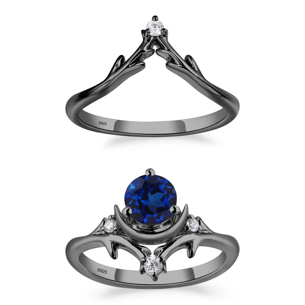 Sapphire Star and Moon Engagement Ring - Image 23