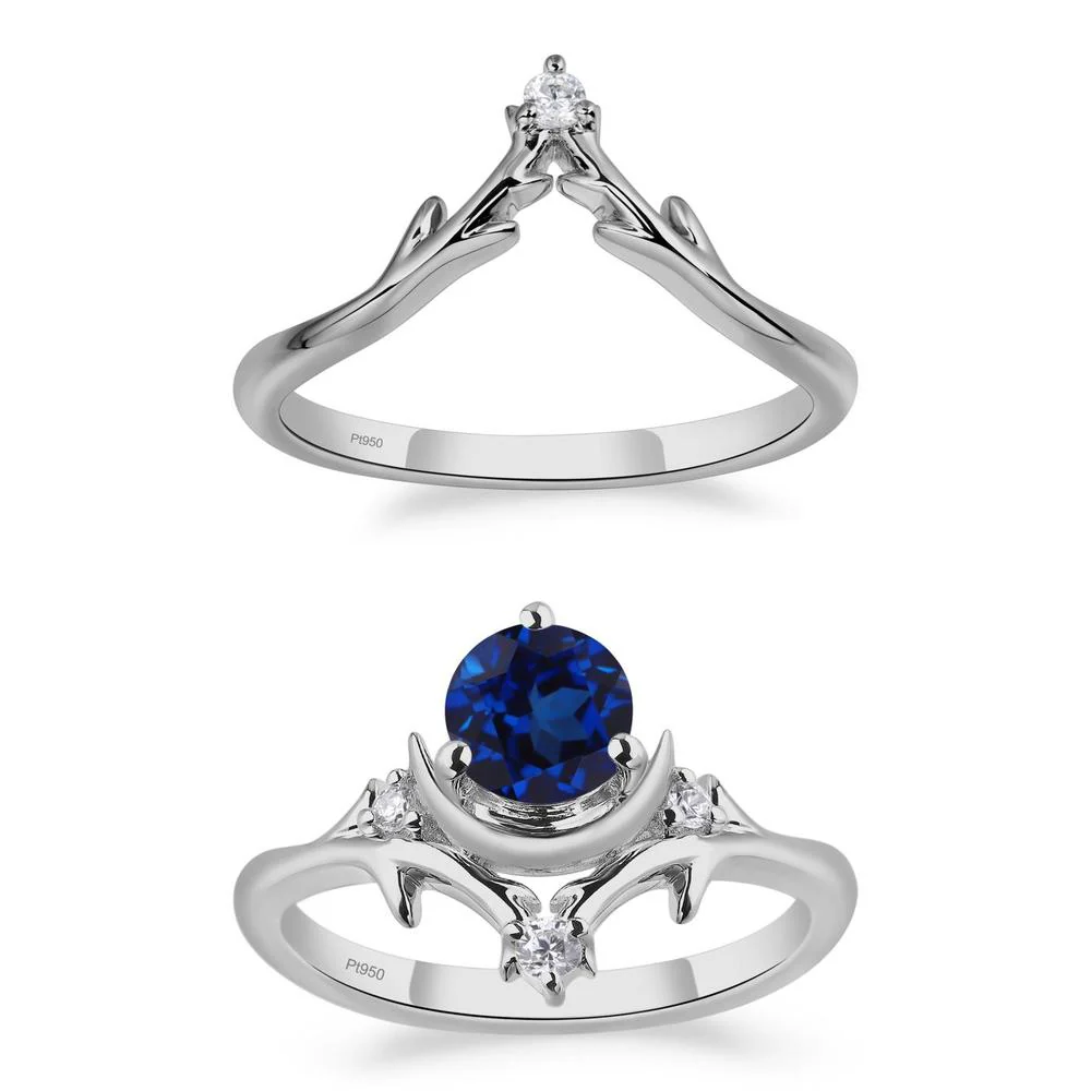 Sapphire Star and Moon Engagement Ring - Image 25
