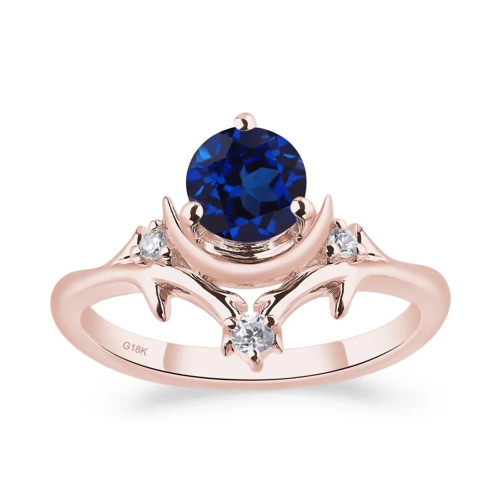 Sapphire Star and Moon Engagement Ring - Image 8