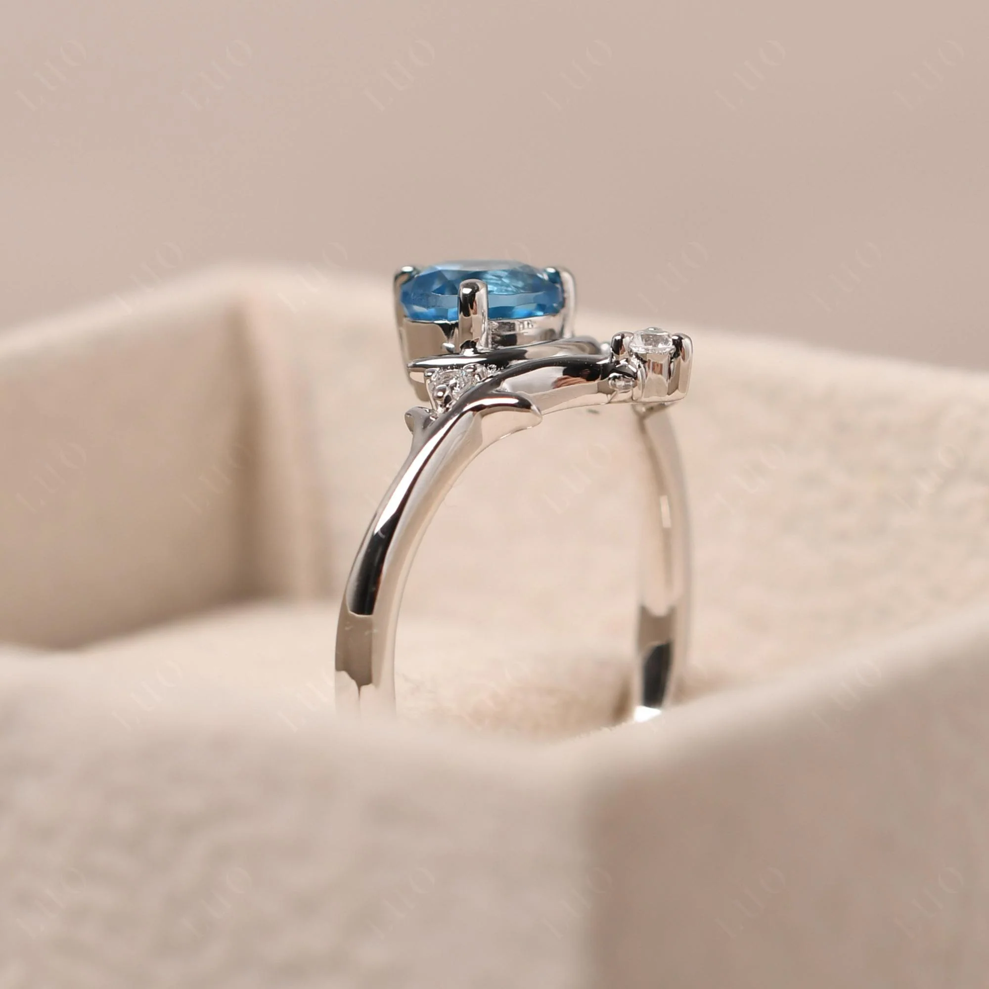 Swiss Blue Topaz Moon and Star Ring - Image 32