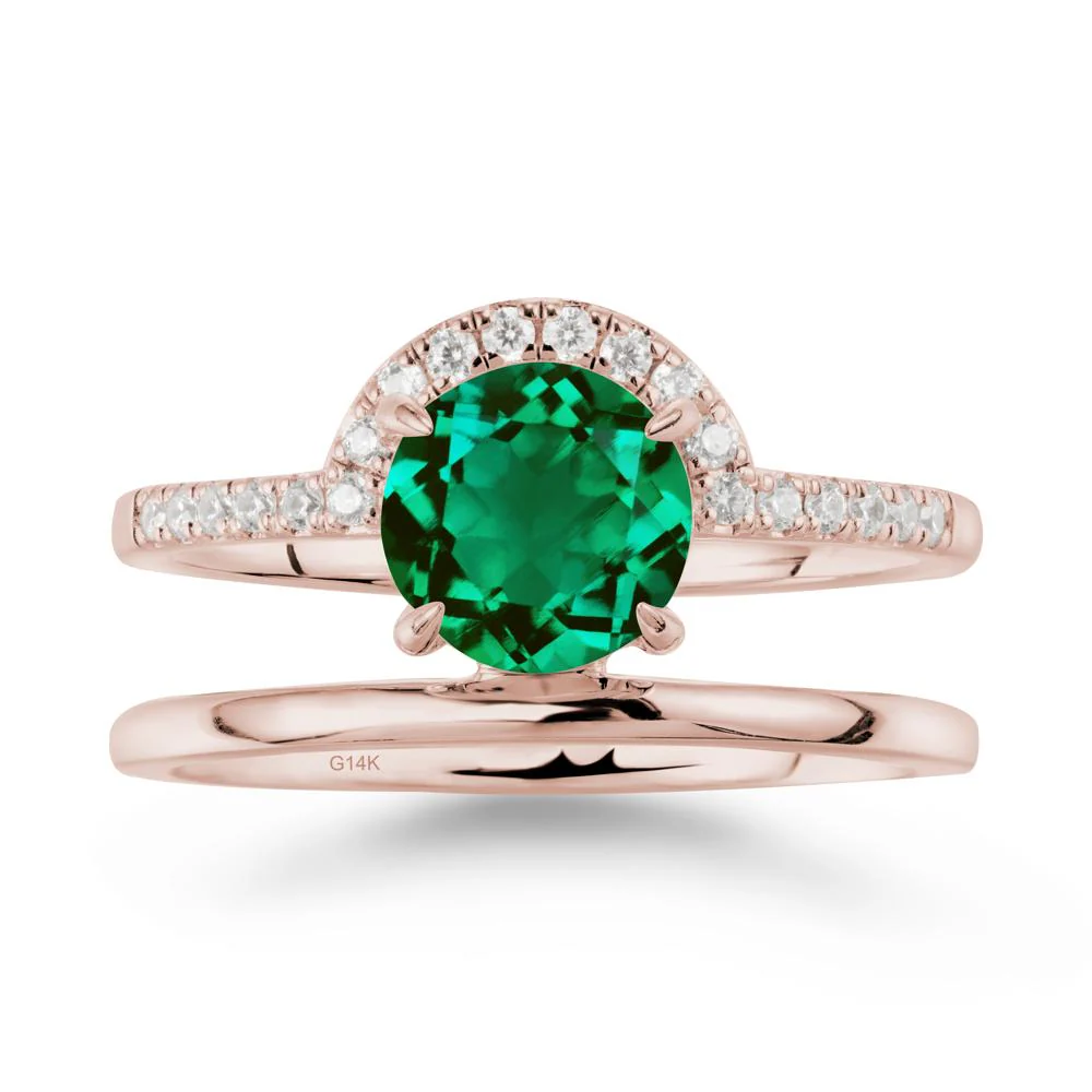 Round Shaped Emerald Ring In 18K Yellow Gold - Image 2